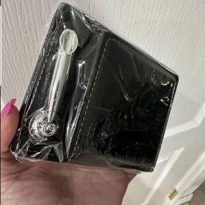 Black Leather Notepad Holder & Pen Holder - One